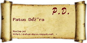 Patus Dóra névjegykártya